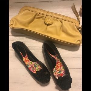 Black flats with flowers